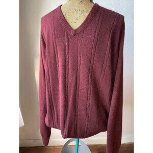 DOCKERS Mens Tight Knit Size Medium Maroon Pullover Sweater Size XXL EUC